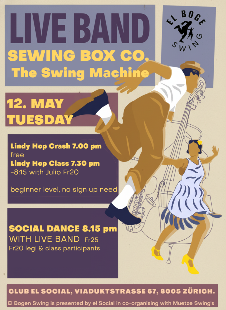El Boge Swing LIVE SEWING BOX CO. Social & Classes (beginners welcome)